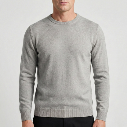 heren crew neck sweater in grijs