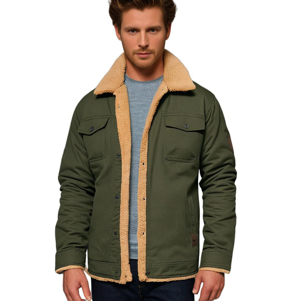 Heren Winterjas met Sherpa Voering - Warme Gevoerde Jas
