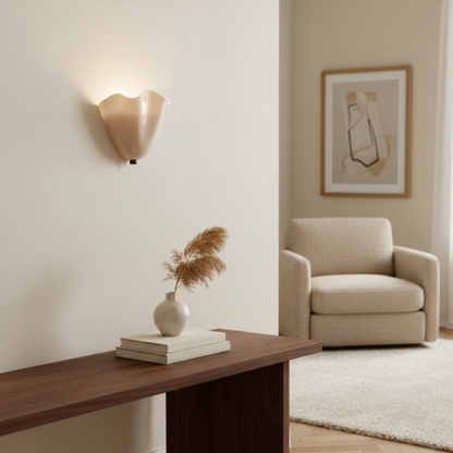 Retro Colored Glass Wall Light with Shell Design – 28cm 10