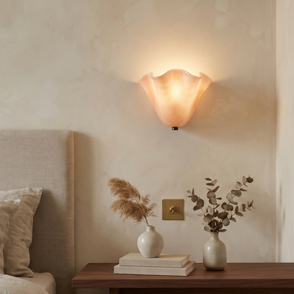 Retro Colored Glass Wall Light with Shell Design – 28cm 87