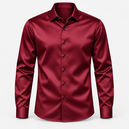 Camisa de hombre de corte entallado - efecto satén con elasticidad