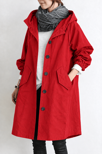 Gabardina impermeable para mujer con capucha – Chaqueta de entretiempo para primavera y otoño