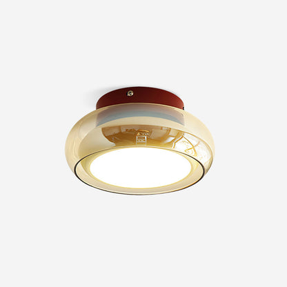 Retro Plafondlamp Opbouw Rookglas met Geïntegreerde LED