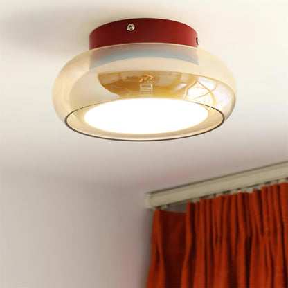 Retro Plafondlamp Opbouw Rookglas met Geïntegreerde LED