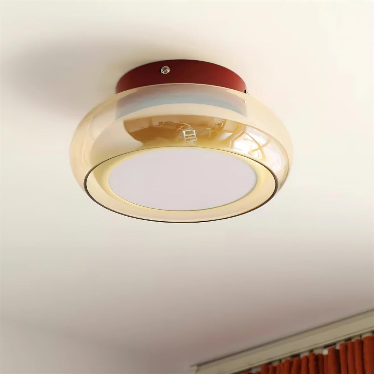 Retro Plafondlamp Opbouw Rookglas met Geïntegreerde LED