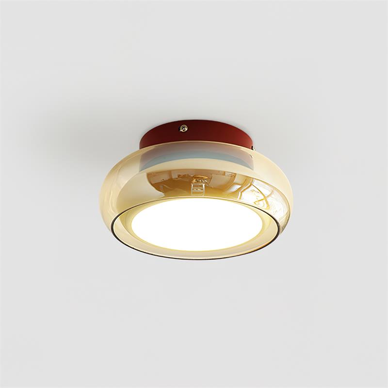 Retro Plafondlamp Opbouw Rookglas met Geïntegreerde LED