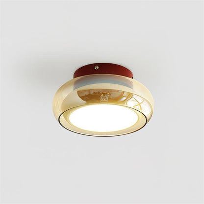 Retro Plafondlamp Opbouw Rookglas met Geïntegreerde LED