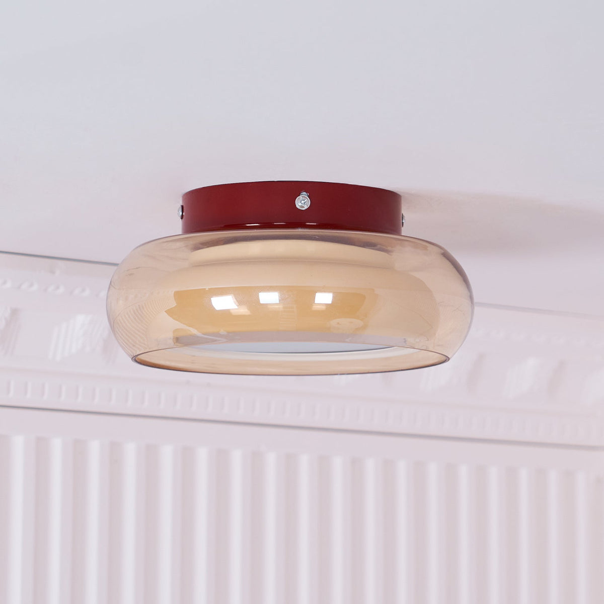 Retro Plafondlamp Opbouw Rookglas met Geïntegreerde LED