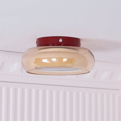 Retro Plafondlamp Opbouw Rookglas met Geïntegreerde LED