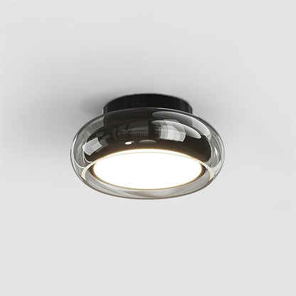 Retro Plafondlamp Opbouw Rookglas met Geïntegreerde LED