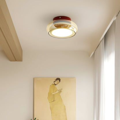 Retro Plafondlamp Opbouw Rookglas met Geïntegreerde LED