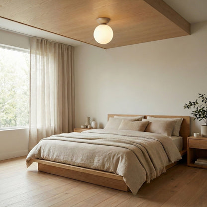 round japandi globe ceiling light