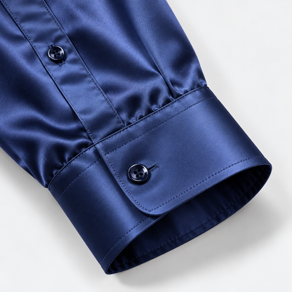 Camisa de hombre de corte entallado - efecto satén con elasticidad