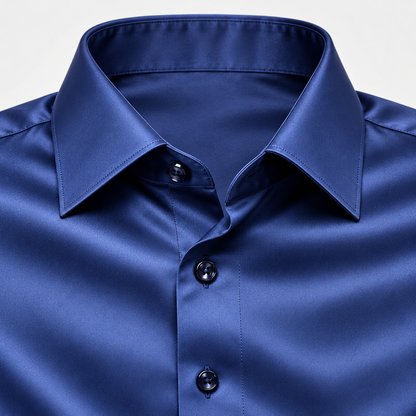 Camisa de hombre de corte entallado - efecto satén con elasticidad