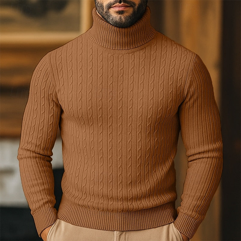 Rupert | Cable Knit Turtleneck Sweater 12