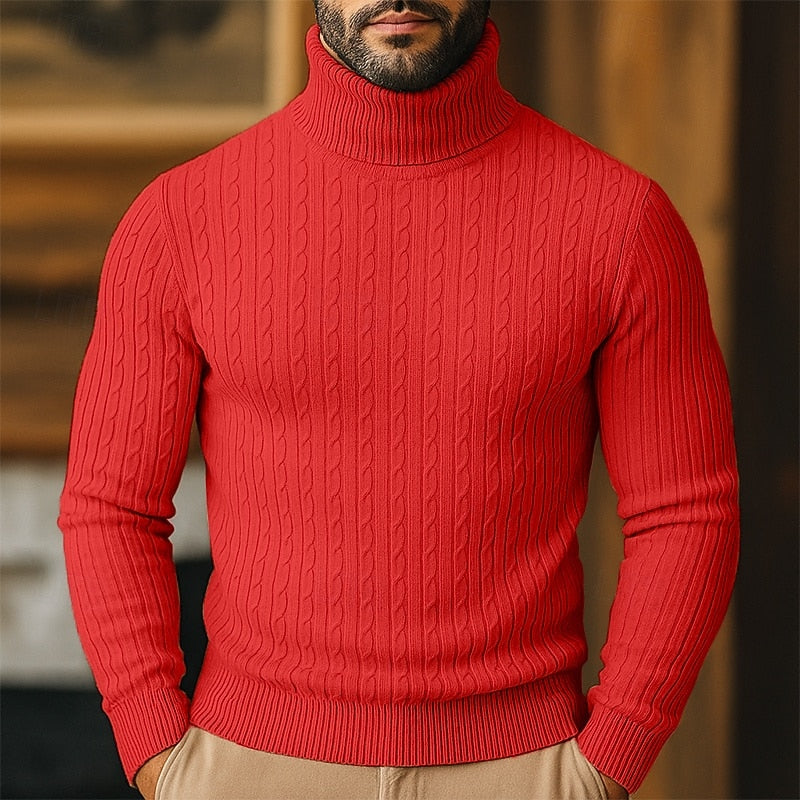 Rupert | Cable Knit Turtleneck Sweater 4