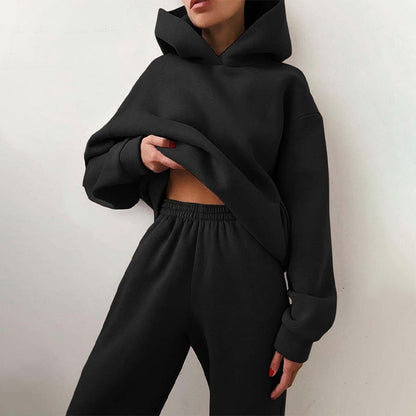 Dames Relaxed Fit Joggingset – 2-delig Trainingspak, Sweatshirt en Joggingbroek, Casual Loungewear voor Thuis
