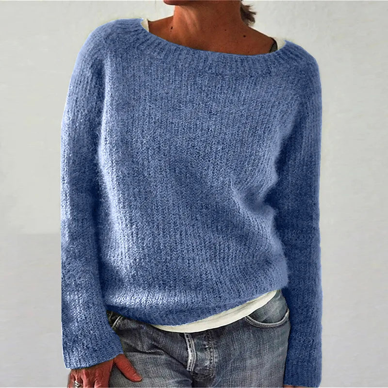 Dames Warme Noorse Pullover – Gebreid, Ronde Hals, Ideaal voor Winter en Casual Outfits