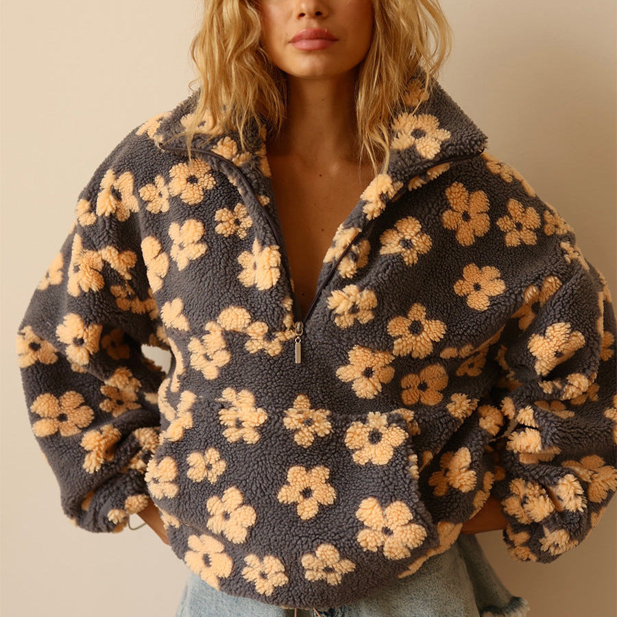 Dames Fleece Sweatshirt met Grote Zak – Zwart, Casual en Comfortabel voor Koude Dagen