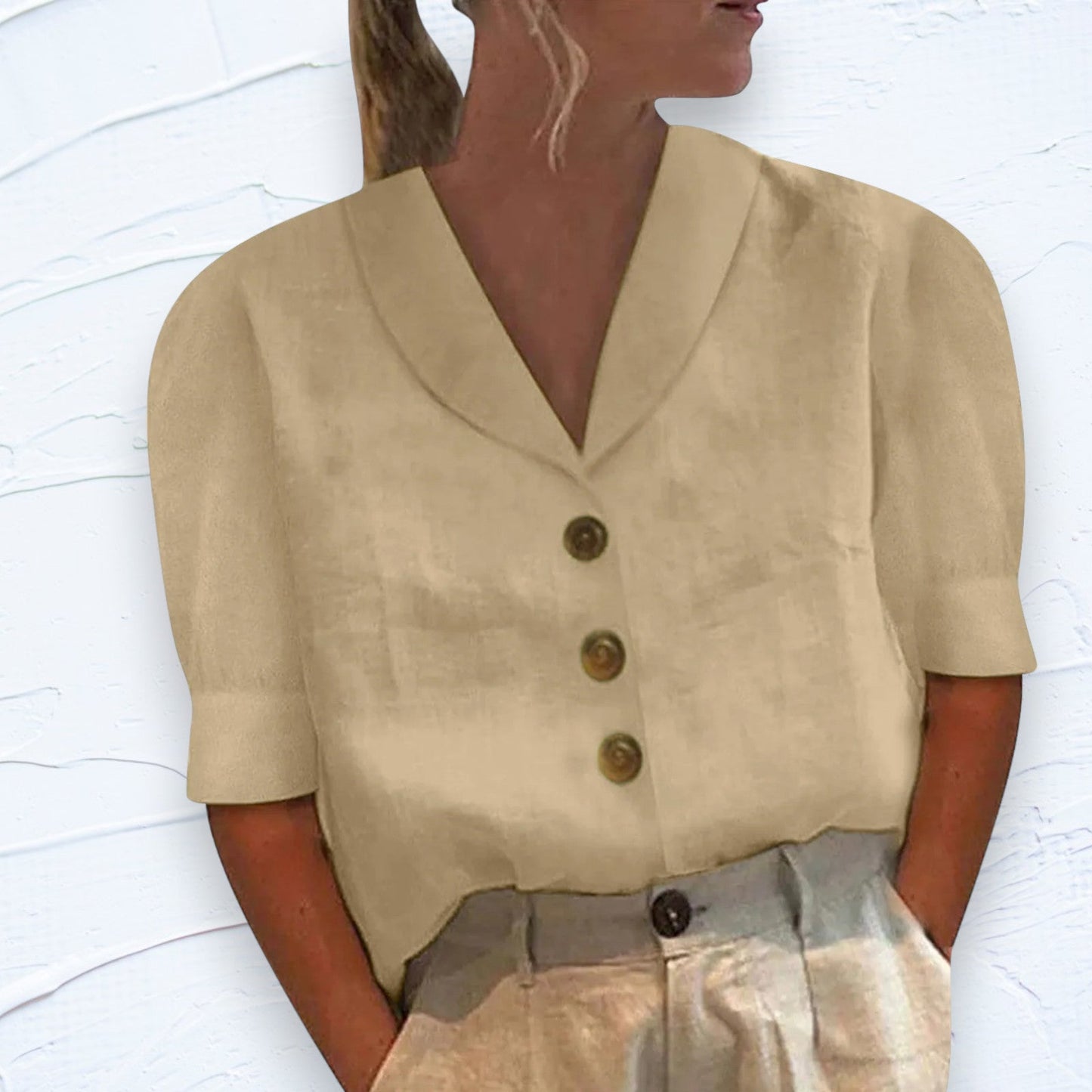 Noelle - Casual Blouse met Kraag