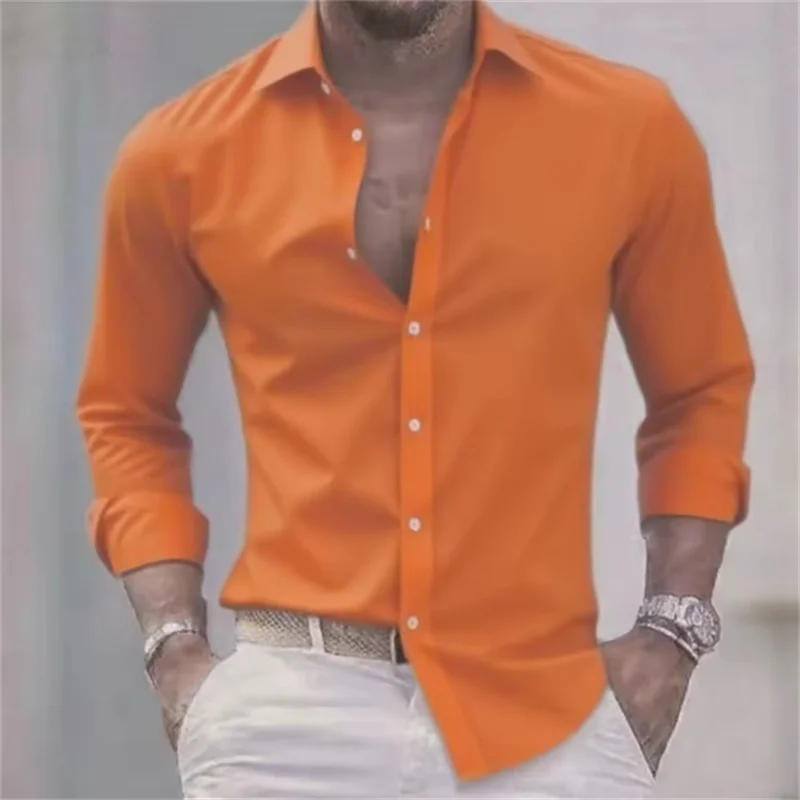 Heren Overhemd Slim Fit met Knopen - Lange Mouw