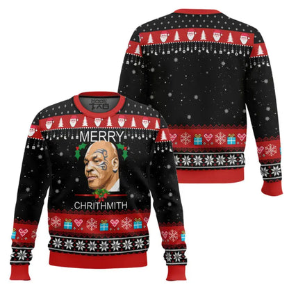 Unisex Warme Kersttrui – Effen Rood met Grappige Print, Perfect voor de Feestdagen