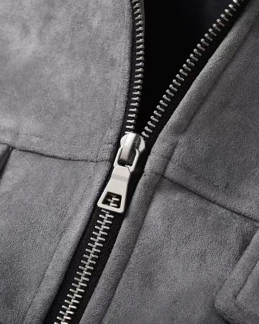 Heren Field Jacket Veganistisch Suède met Functionele Zakken