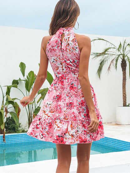 Luna - Zomerse Chiffon Halter Jurk