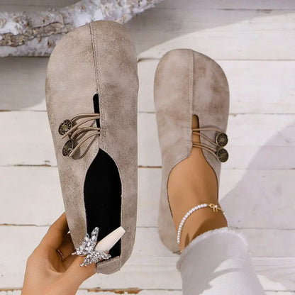 Dames Loafers Suede met Elastische Bandsluiting