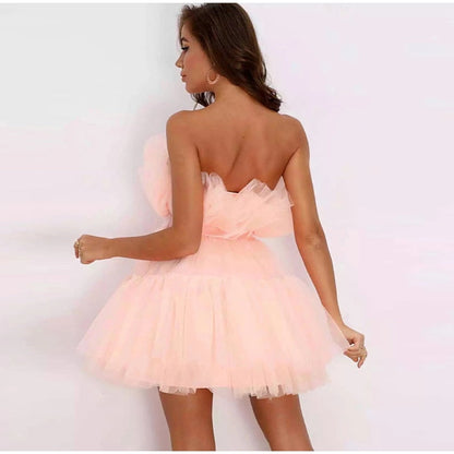 Dames Tulle Jurk – Feestelijk, Getailleerd, Geschikt voor Avondkleding