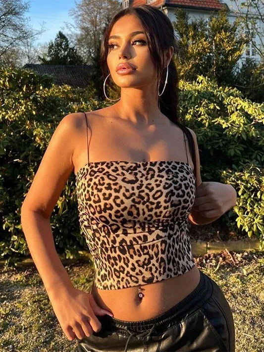 Gavina - Trendy Luipaardprint Cami Top