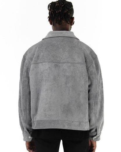 Heren Field Jacket Veganistisch Suède met Functionele Zakken