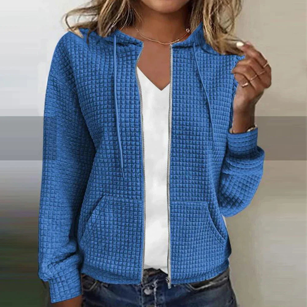 Dames Geruite Jas – Ruitpatroon, Casual Tussenjas voor Herfst en Winter