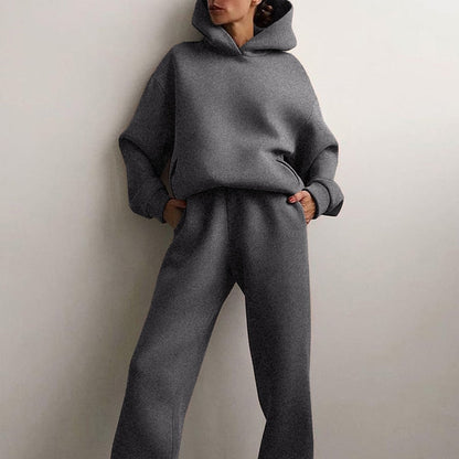 Dames Relaxed Fit Joggingset – 2-delig Trainingspak, Sweatshirt en Joggingbroek, Casual Loungewear voor Thuis