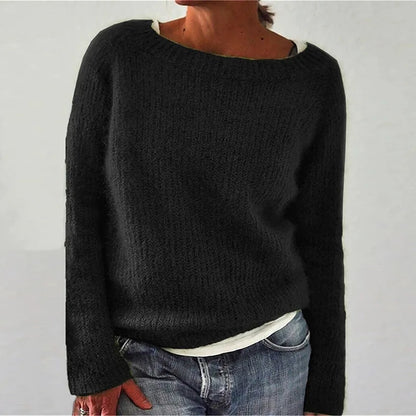 Dames Warme Noorse Pullover – Gebreid, Ronde Hals, Ideaal voor Winter en Casual Outfits