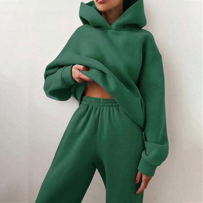 Dames Relaxed Fit Joggingset – 2-delig Trainingspak, Sweatshirt en Joggingbroek, Casual Loungewear voor Thuis