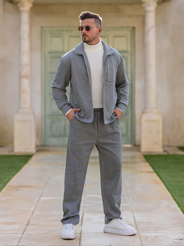 Heren Slim Fit Set – Met Rits, Geschikt voor Casual en Sportieve Activiteiten