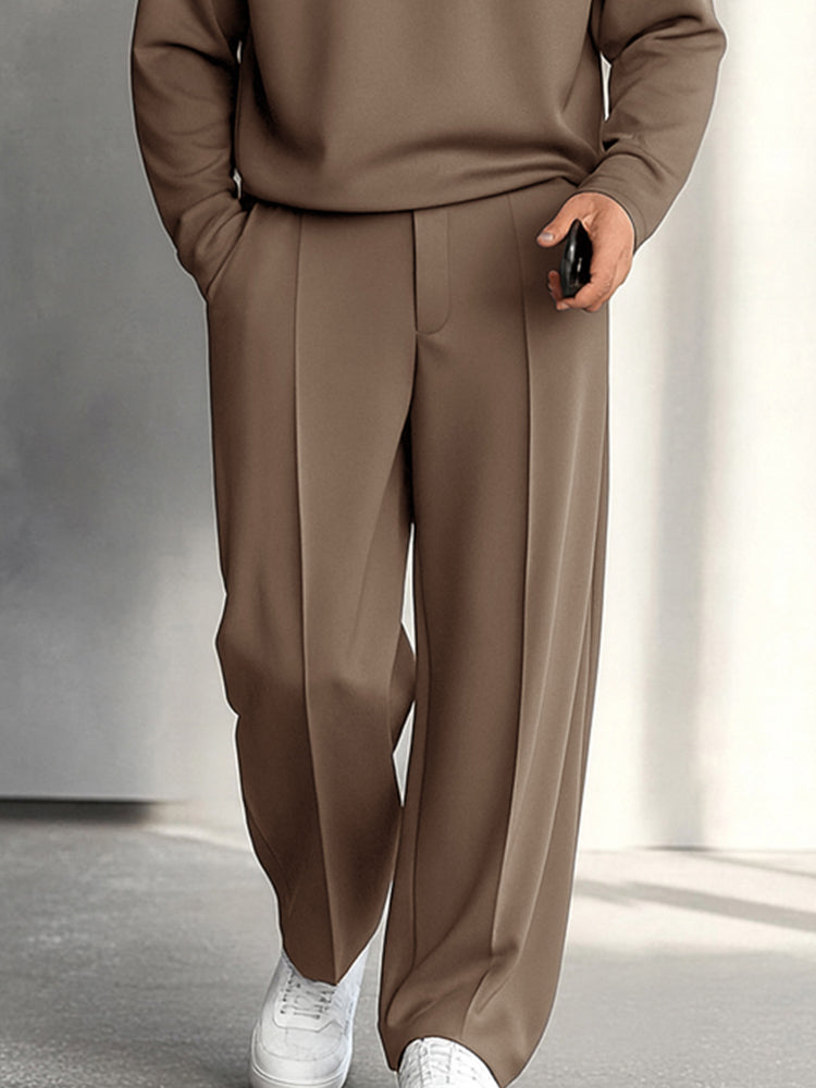 Heren Slim Fit Set – Geschikt voor Casual en Dagelijks Gebruik, Met Rits en Elastische Taille