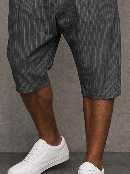 Heren Slim Fit Shorts – Met Knopen, Geschikt voor Casual en Werkgebruik