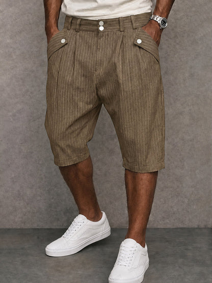 Heren Slim Fit Shorts – Met Knopen, Geschikt voor Casual en Werkgebruik