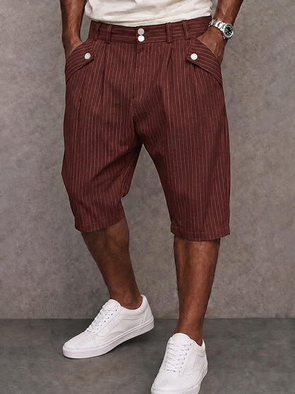 Heren Slim Fit Shorts – Met Knopen, Geschikt voor Casual en Werkgebruik