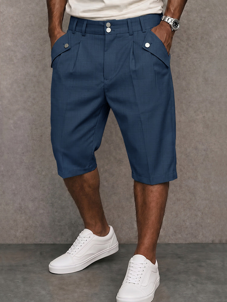 Heren Slim Fit Shorts – Met Knopen, Geschikt voor Casual en Werkgebruik