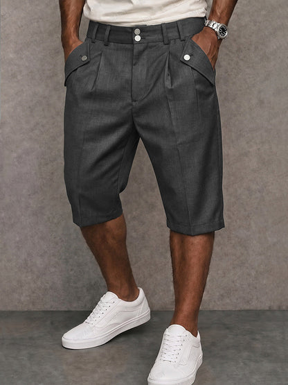 Heren Slim Fit Shorts – Met Knopen, Geschikt voor Casual en Werkgebruik