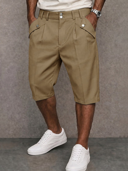 Heren Slim Fit Shorts – Met Knopen, Geschikt voor Casual en Werkgebruik