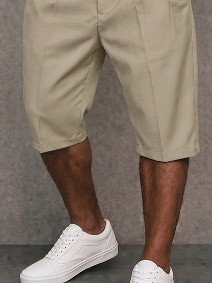 Heren Slim Fit Shorts – Met Knopen, Geschikt voor Casual en Werkgebruik
