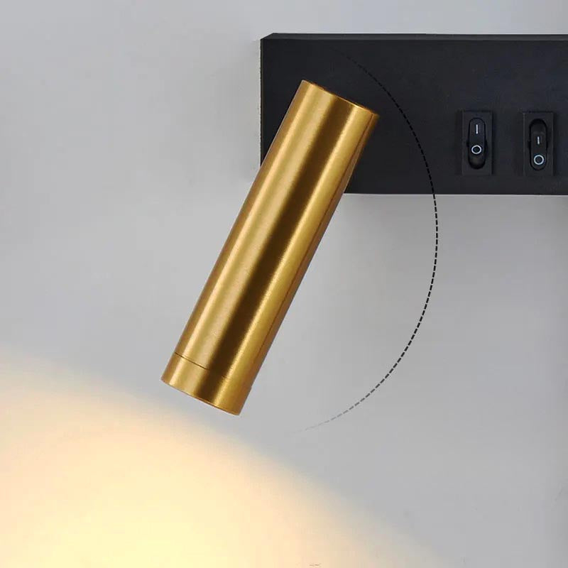 Wandlamp LED met Verticale Lichtbalk en Verstelbare Spot
