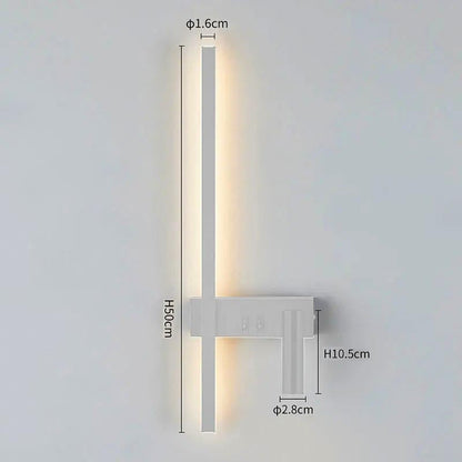 Wandlamp LED met Verticale Lichtbalk en Verstelbare Spot