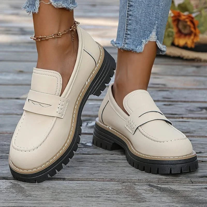 Dames Suède Loafers met Platformzool