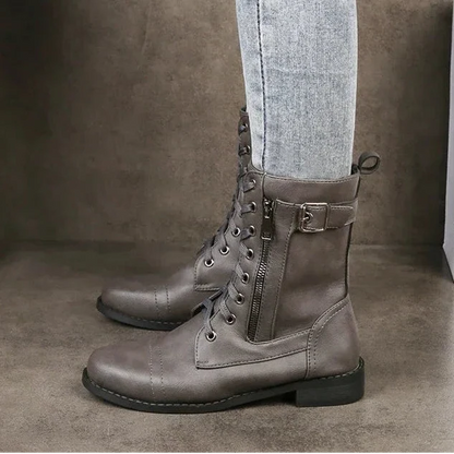 Dames Veterlaarzen Mid-Calf met Leren Upper