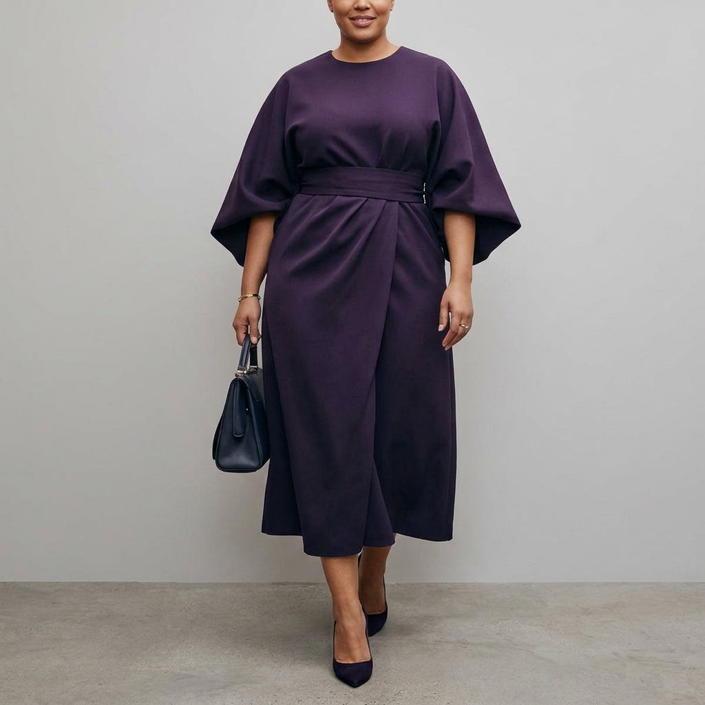 Dames Maxi Jurk met Vleermuismouwen